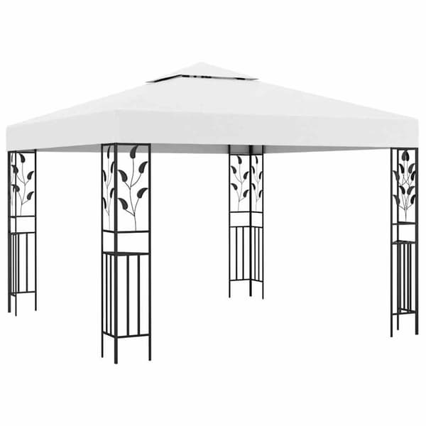 Paviljong med ljusslinga LED 3x3 m vit