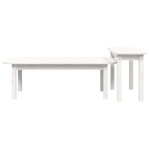 Satsbord 2 st vit massiv furu