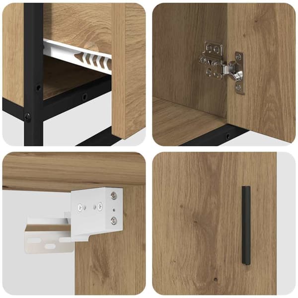 Badrumsmöbelset med låda 3 pcs Artisan Ek Konstruerat trä