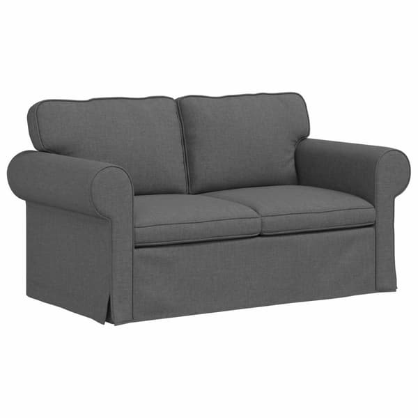 Soffset 2 pcs Mörkgrå 155 x 82 x 80 cm tyg
