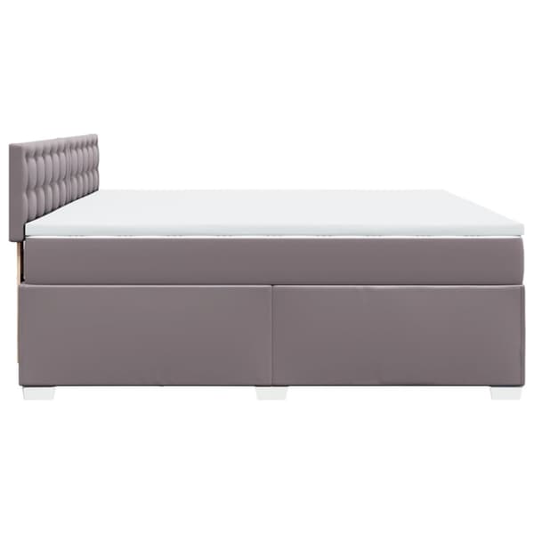Ramsäng med madrass grå 200x200 cm konstläder