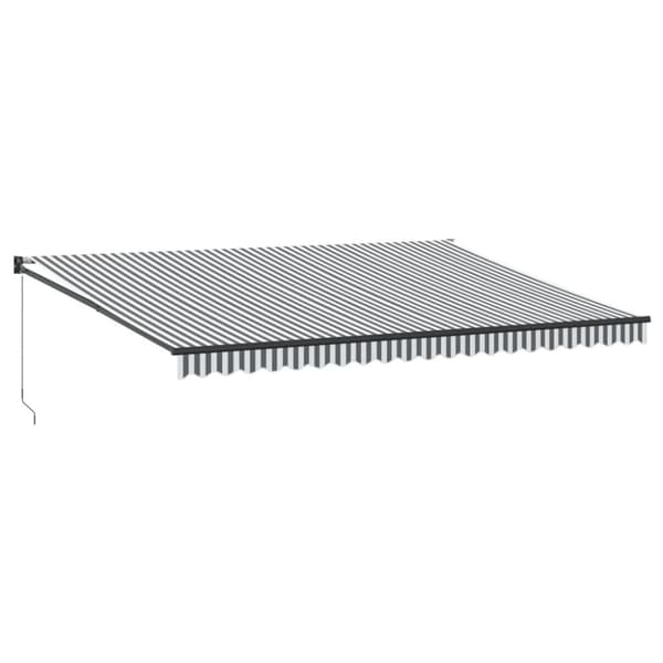 Markis infällbar antracit och vit 5x3 m tyg&aluminium