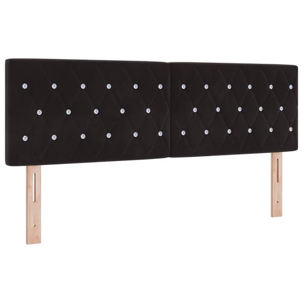 Ottoman säng med madrass Svart 140 x 190 cm Sammet