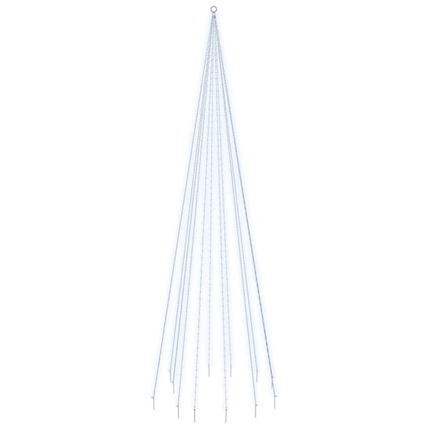 Julgran på flaggstång kallvit 732 LEDs 500 cm