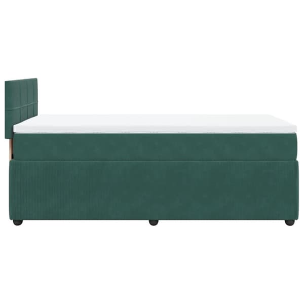 Ramsäng med madrass mörkgrön 100x200 cm sammet