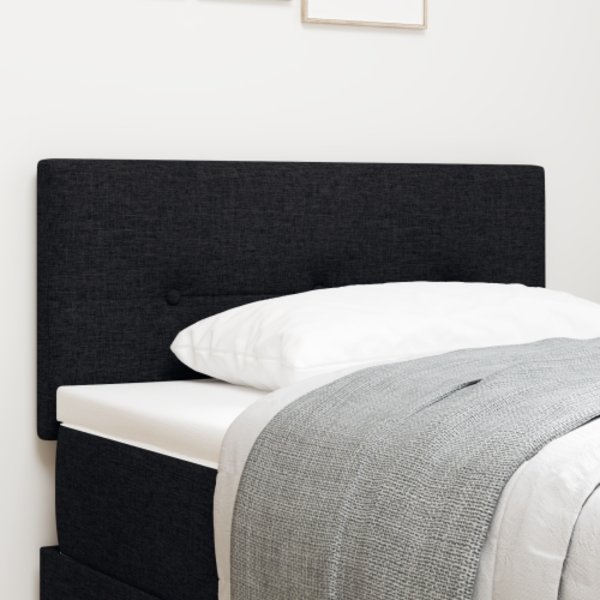 LED Sänggavel med knappar svart 80 cm tyg
