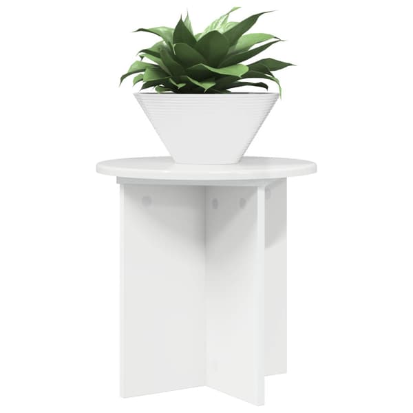 Växtställ 2 pcs Vit högglans 40 x 40 x 40 cm Konstruerat trä