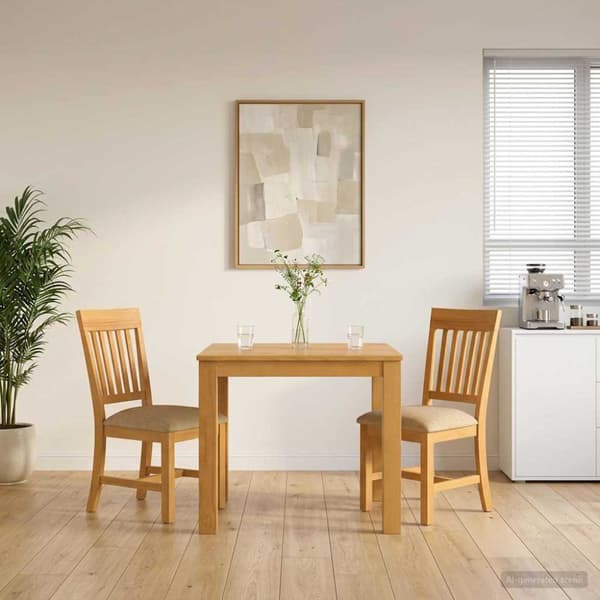 Matgrupp 3 st Beige Massivt Ekträ