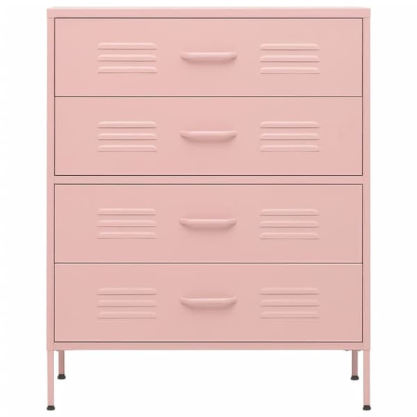 Byrå rosa 80x35x101,5 cm stål