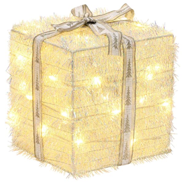 Ljusande julklapp 3 st 64 LED-lampor Varmvit
