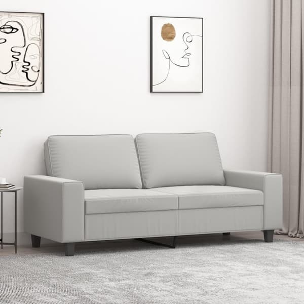 2-sitssoffa ljusgrå 140 cm mikrofibertyg