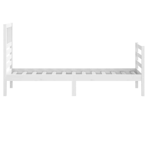 Sängram massivt trä 75x190 cm vit