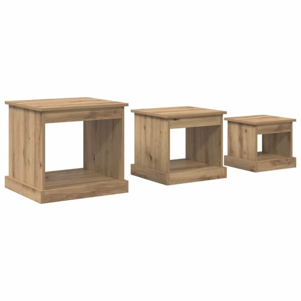 Kaffeebord 3 pcs Artisan Ek Konstruerat trä