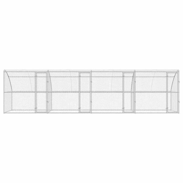 Hundbur med lagring 4 pcs Silver 8 x 2 x 2 m Galvaniserat stål