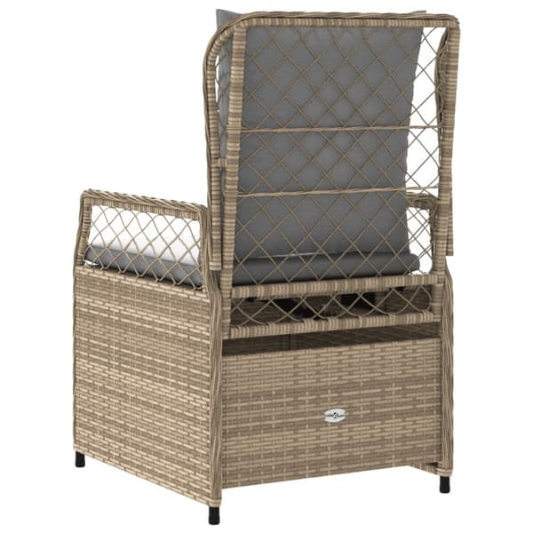 Justerbara trädgårdsstolar 2 st beige konstrotting