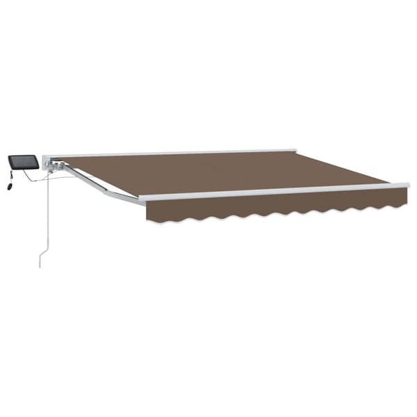 Manuell markisram med LED-lampor Taupe 5 × 3,5 m
