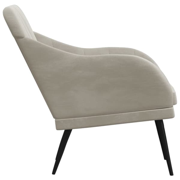Fåtölj ljusgrå 63x76x80 cm sammet