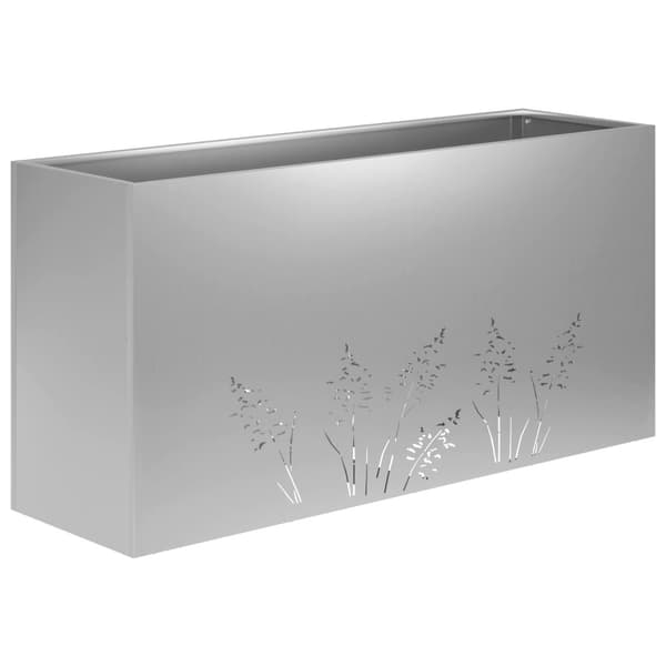 Trädgårdsplanterare 2 st Silver 100 x 20 x 49 cm