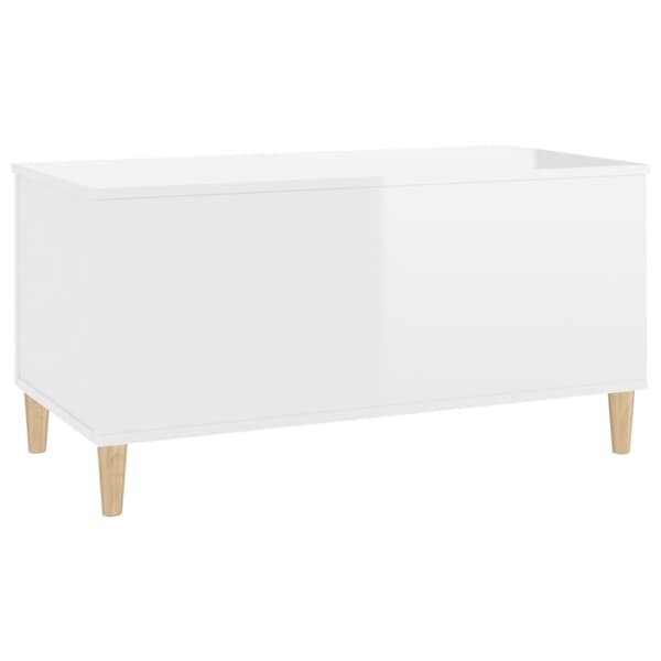 Soffbord vit högglans 90x44,5x45 cm konstruerat trä