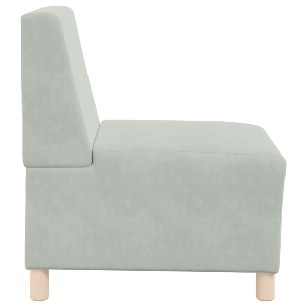 Modulsofa utan armstöd 2 pcs Ljusgrå 55 x 74 x 82 cm Sammet