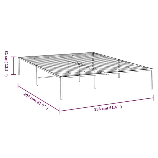 Sängram metall vit 150x200 cm