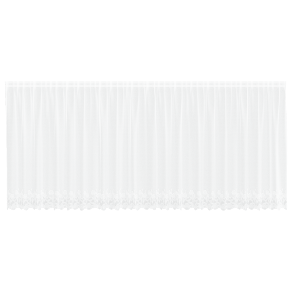 Spetsgardin med gardiner Blommor Vit 180 x 600 cm Polyester