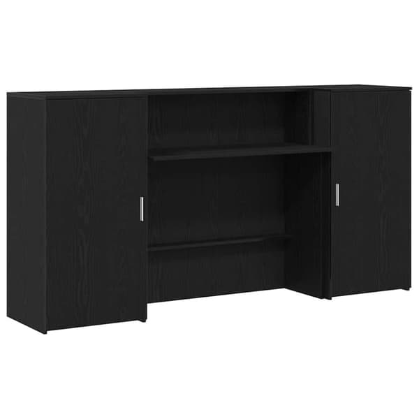 Receptionsdisk svart ek 200x50x103,5 cm konstruerat trä