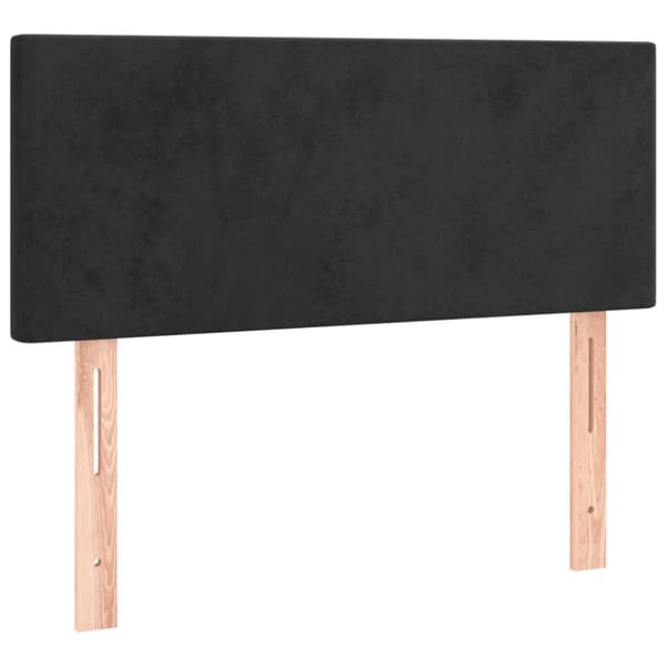 Ramsäng med madrass svart 100x200 cm sammet