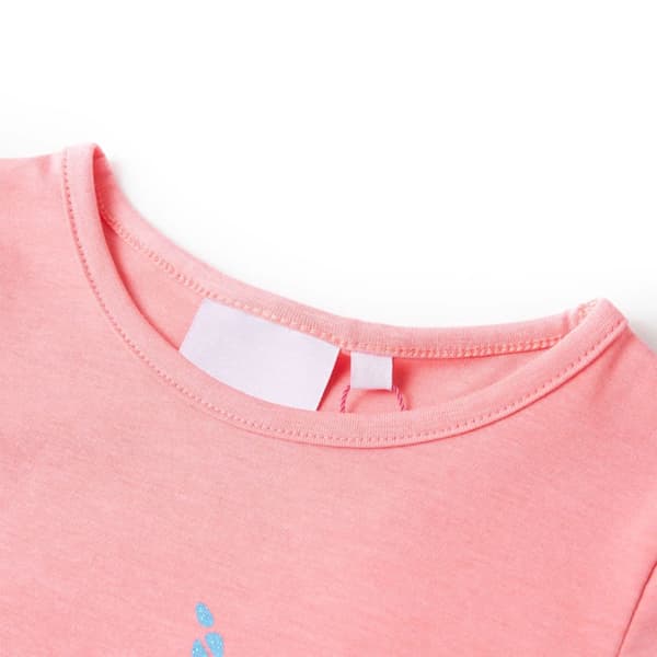 T-shirt för barn stark rosa 128