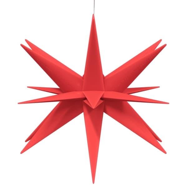 Stjärna med LED-belysning vikbar röd 43 cm