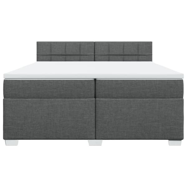 Ramsäng med madrass mörkgrå 200x200 cm tyg