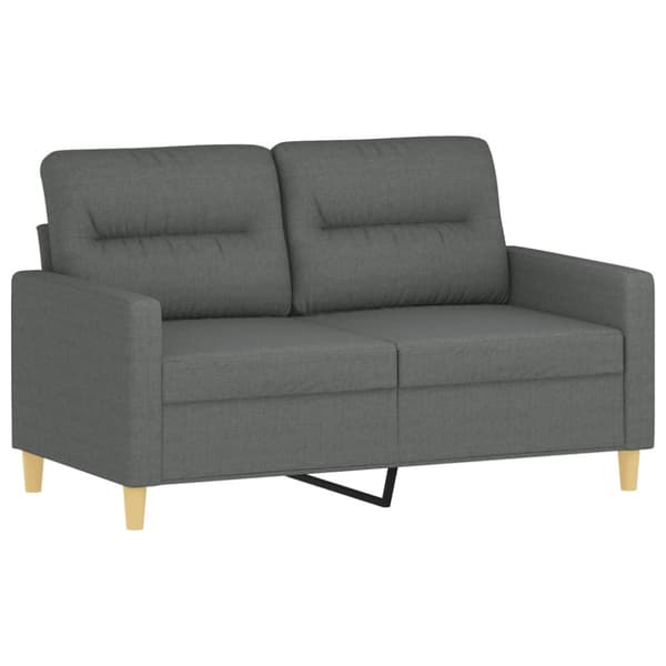 2-sits soffa med prydnadskuddar mörkgrå 120 cm tyg
