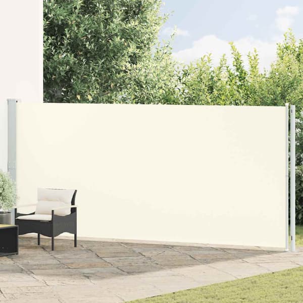 Infällbar sidomarkis 180x600 cm gräddvit