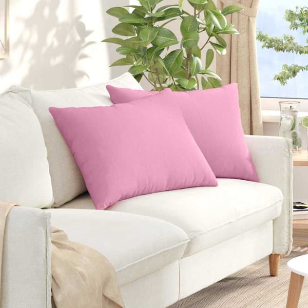 Sofakuddar 2 pcs Rosa 70 x 50 cm tyg