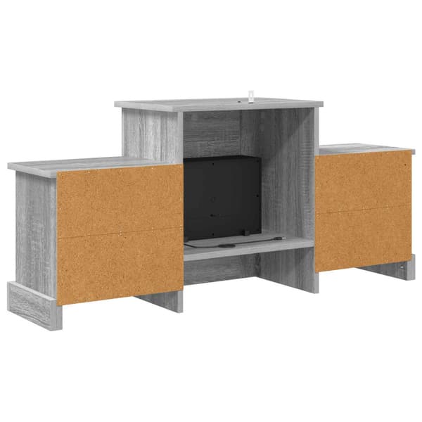 Elektrisk eldstad Grå Sonoma 110 x 30 x 50 cm Konstruerat trä