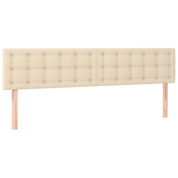 Ramsäng med madrass & LED gräddvit 120x190 cm tyg