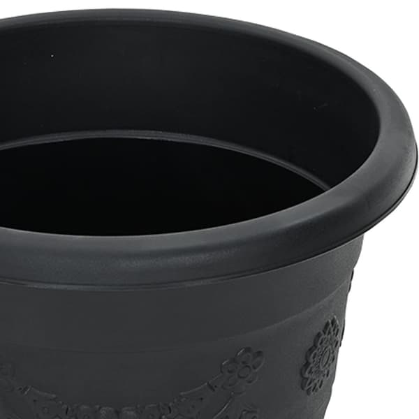 Växtkrukor 6 pcs Svart Ø 30 x 25 cm Plast