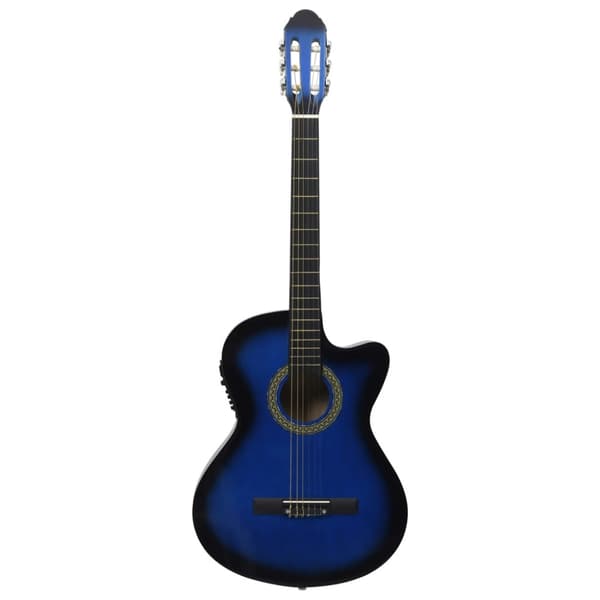 Gitarr western 12 delar med EQ-pedal och 6 strängar blå