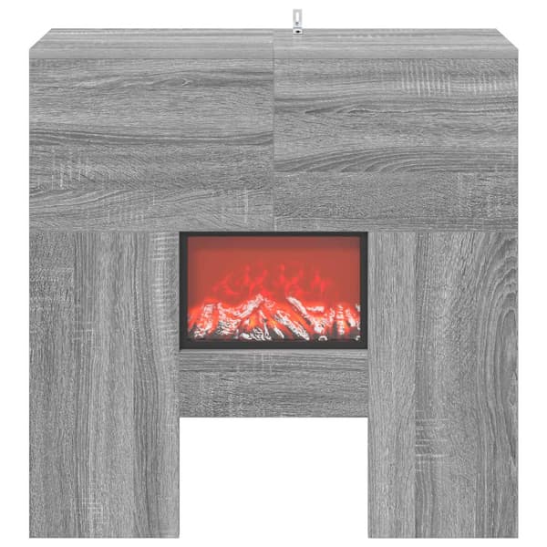 Elektrisk eldstad Grå Sonoma 75 x 24,5 x 75 cm Konstruerat trä