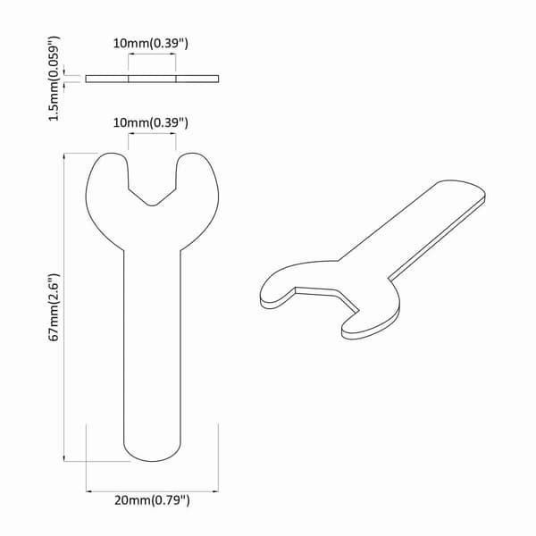 Blocknyckel 2027 pcs Silver 10 mm Järn