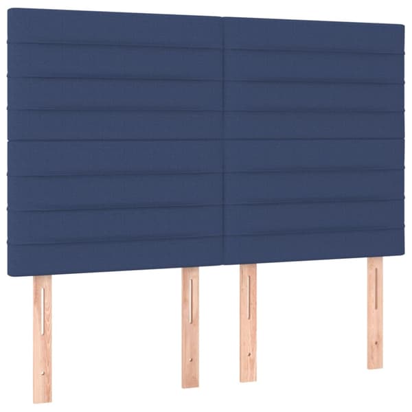 Sänggavel blå 144x5x118/128 cm tyg