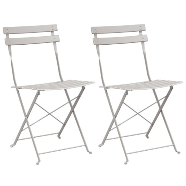 Fällbara Trädgårdsstolar 2 stycken Beige Stål