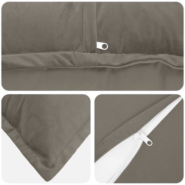 Kuddöverdrag 2 st HOUTEN Ljusgrå 65 x 65 cm Sammet