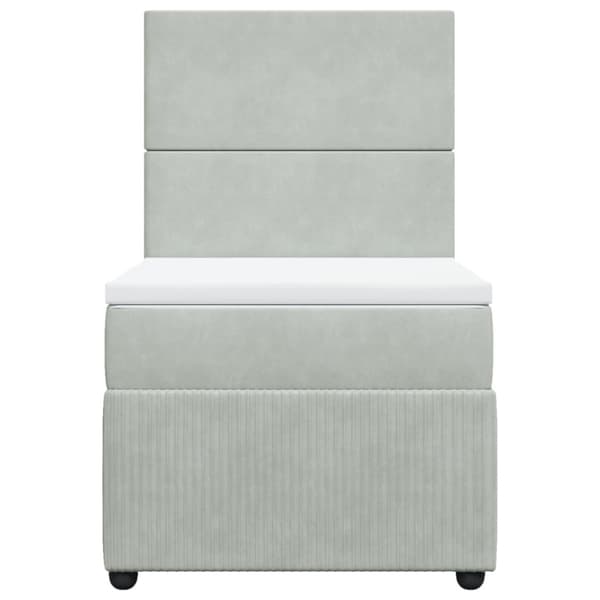 Ramsäng med madrass ljusgrå 100x200 cm sammet