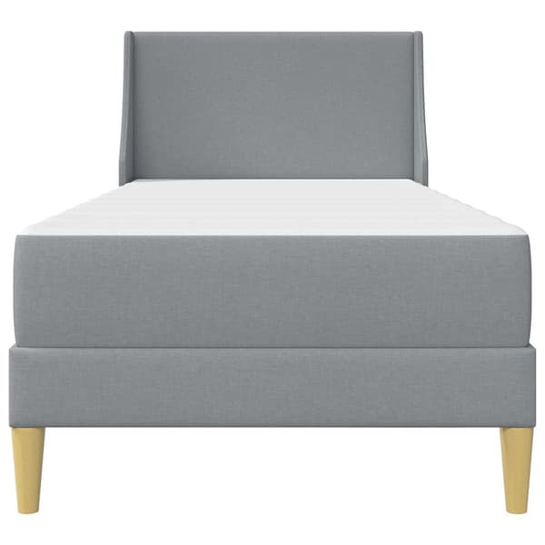 Sängram med madrass Ljusgrå 90 x 200 cm Polyester