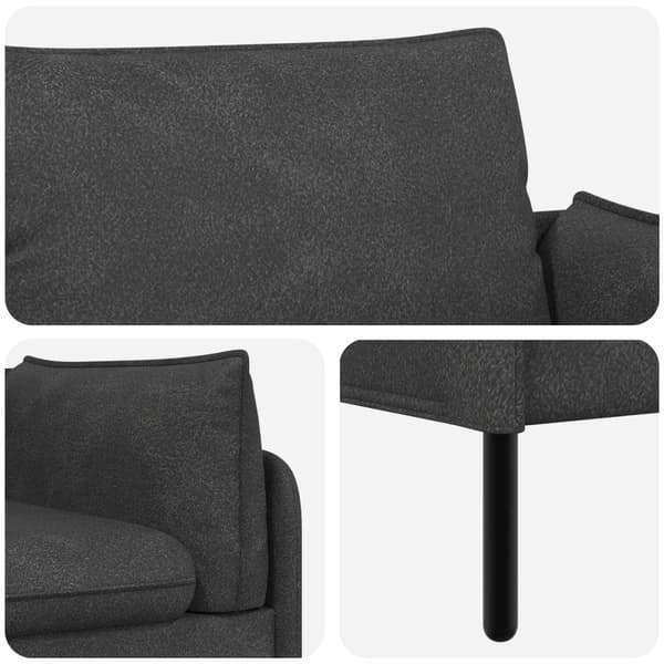 2-sits soffa Svart 188 x 81 x 89 cm Konstläder