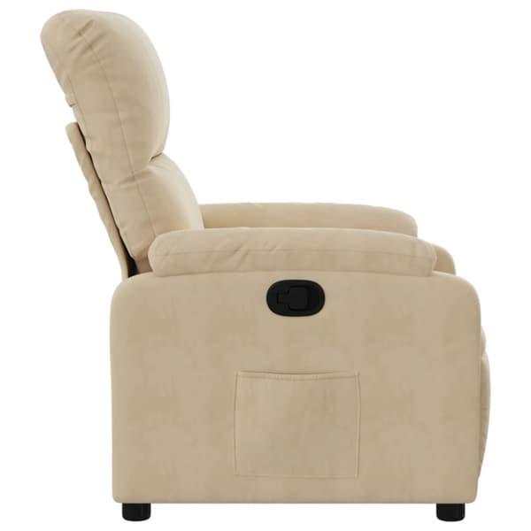 Reclinerfåtölj gräddvit mikrofibertyg