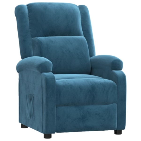 Reclinerfåtölj blå sammet