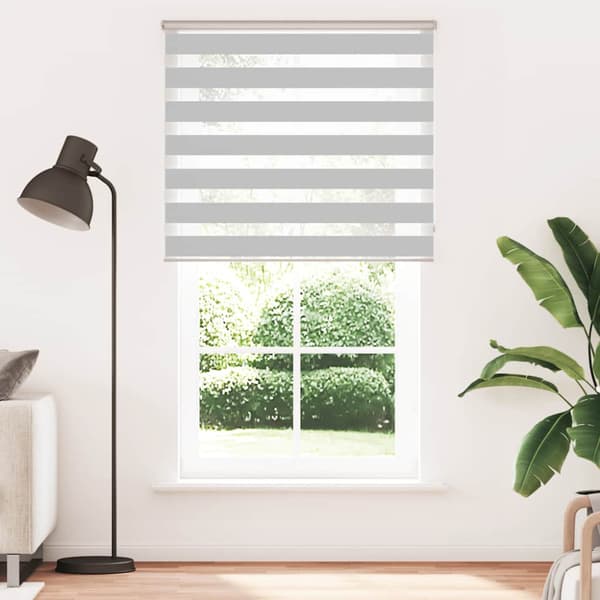 Rullgardin zebra ljusgrå 135x200 cm tyg bredd 130,9cm polyester