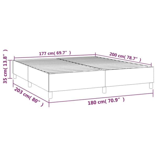 Boxspring-sängram cappuccino 180x200 cm konstläder